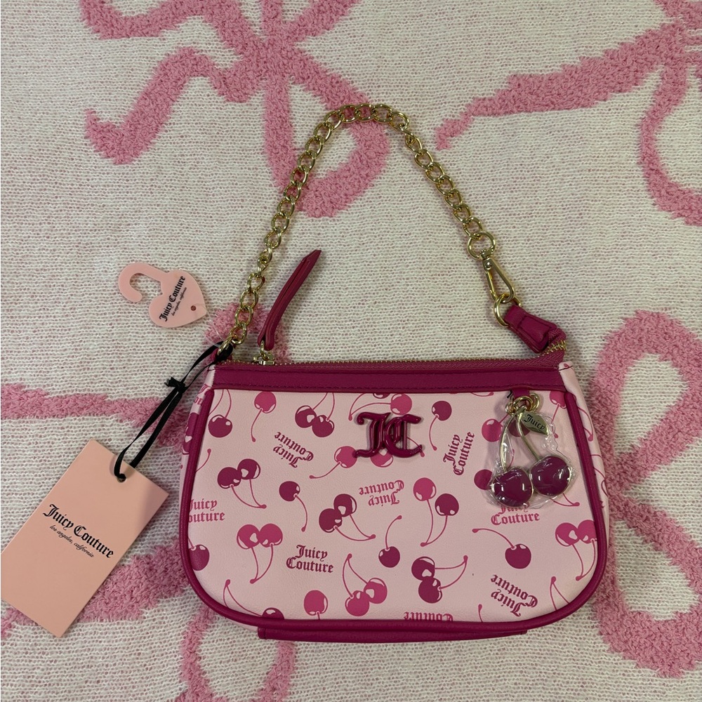 Juicy Couture Pink Cherry On Top Wristlet Bag